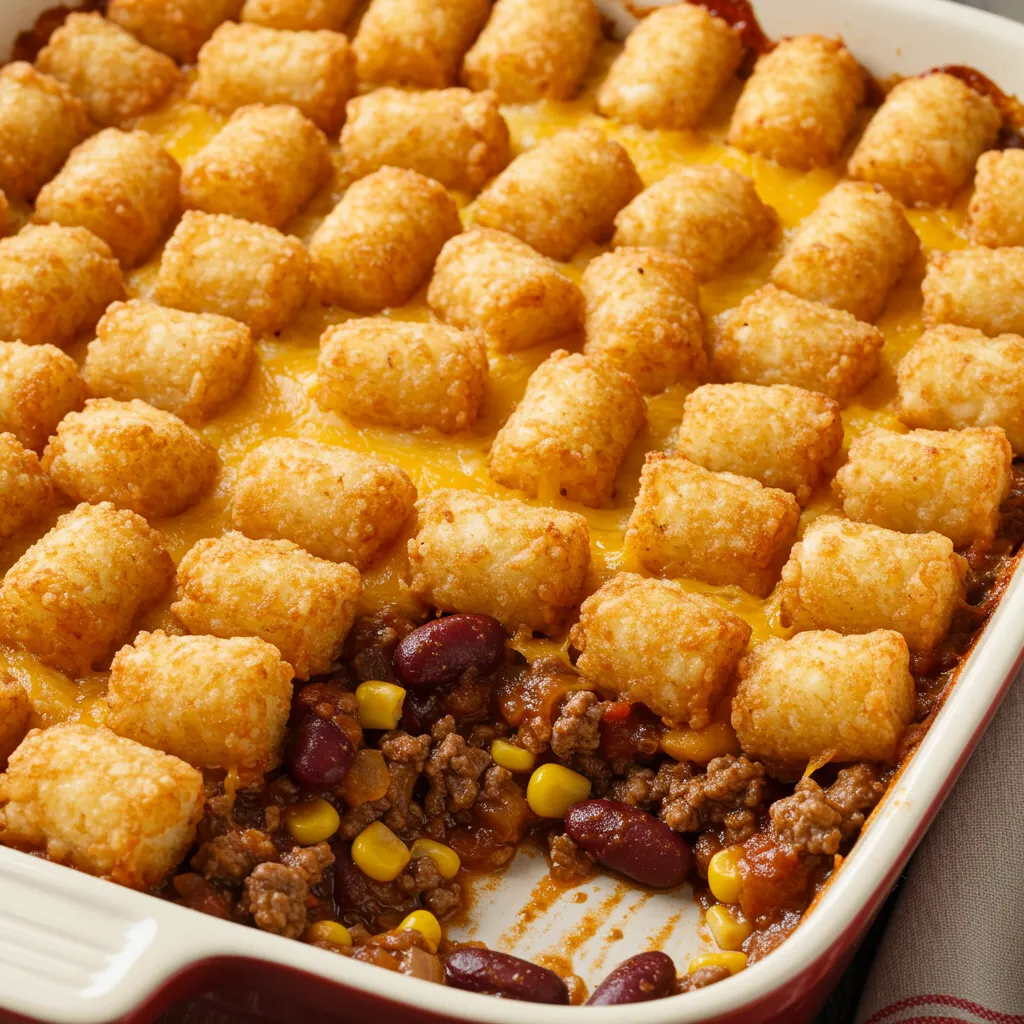 Ultimate Cowboy Casserole with Crispy Tater Tot Topping - secondary view